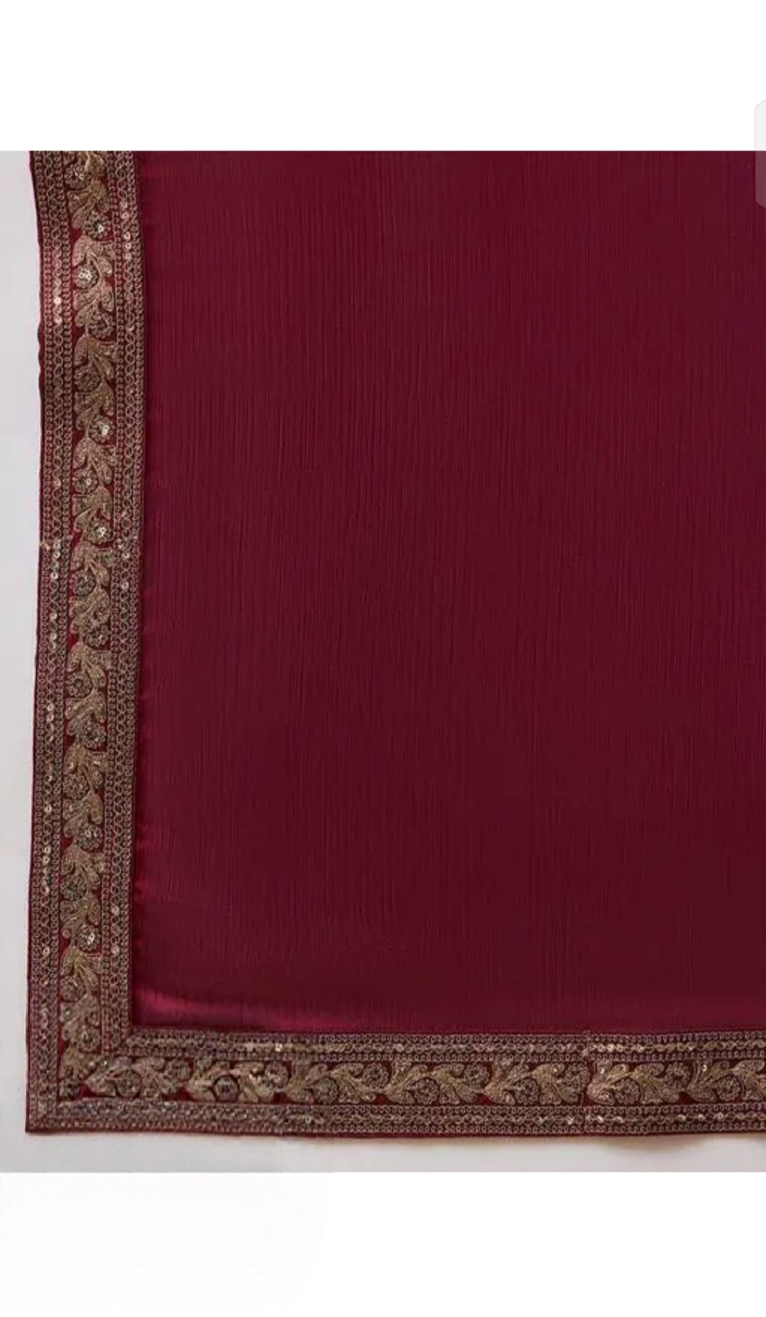 👑 Women's Premium Maroon Satin Silk Saree With Heavy Embroidered Border ✨